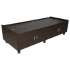 Single Size Bed with Box Storage | Dark Brick Texture