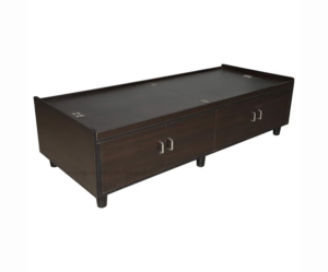 Single Size Bed with Box Storage | Dark Brick Texture