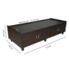 Single Size Bed with Mattress and Box Storage | Dark Brick Texture