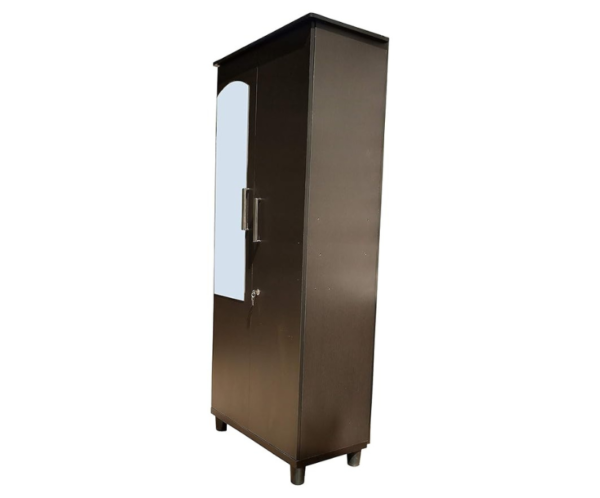 4 Double Door Wardrobe | Almirah | Multipurpose Cabinet with two Drawers in Dark Walnut Color