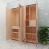 Premium Four Door Wardrobe Light Brown Particle Board Machine Finished