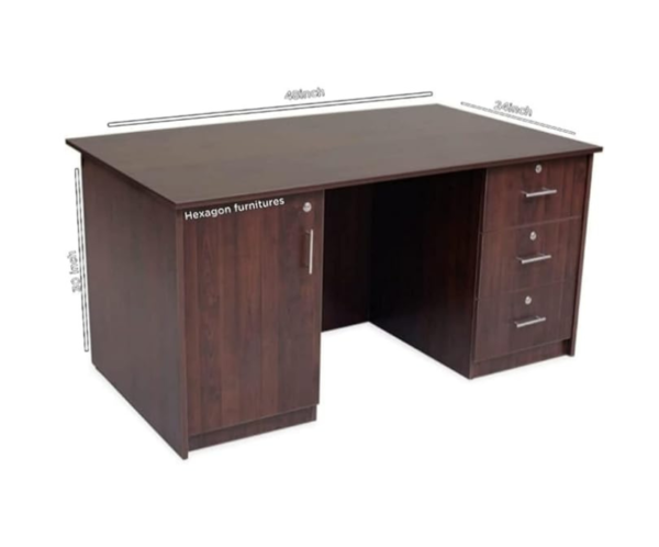 Office Table and Study Desk | Engineered Wood | Brown