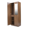 Double Door Wardrobe with Mirror | Suede Matte Finish | Indiana Teak