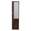 Single Door Wardrobe | Engineered Wood - Walnut Finish