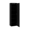Single Door Wardrobe | Dark Chocolate Brown with Shelves | Engineered Wood