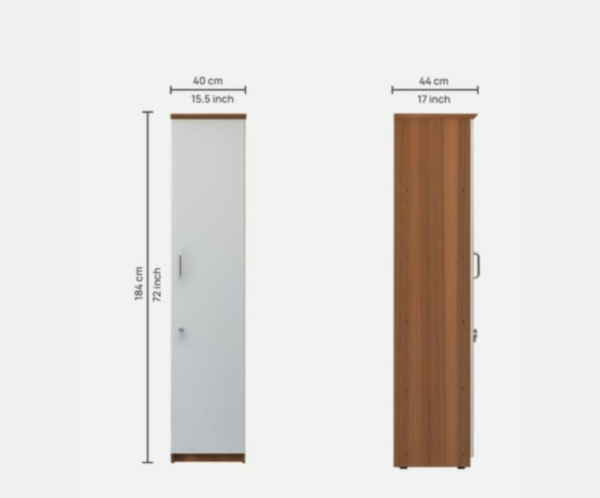 Engineered Wood Single Door Wardrobe With Multiple Shelves For Bedroom and Living Room