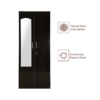 Orchid Dark Wooden Double Door Wardrobe with Mirror | Standard | Brown