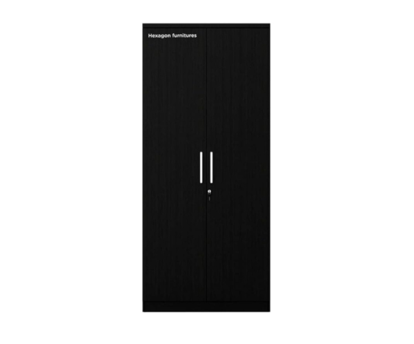 Double Door Wardrobe Dark Brown with Locker and Drawer