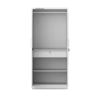 Engineered Wood Double Door Wardrobe With Drawer And Mirror | Frosty White Colour