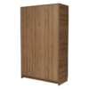 Engineered Wood Three Door Wardrobe | Finish Color - Milky Oak | Mirror Included