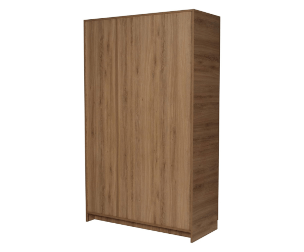 Engineered Wood Three Door Wardrobe | Finish Color - Milky Oak | Mirror Included
