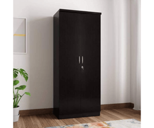 Engineered Wood Double Door Wardrobe | Finish Color - Wenge