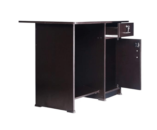 Engineered Wood Laptop Table with Storage | Study Desk | Office Table in Dark Walnut Color | Matte Finish