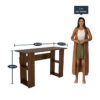 Study Table for Students | Office Desk with Shelf Storage Wooden | Laptop Tables for Home | Walnut Brown Finish
