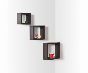Cube Styled Floating Wall Shelves | Bookshelf | Set of 3