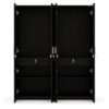 Engineered Wood Four Door Wardrobe | Dark Brown with Drawer