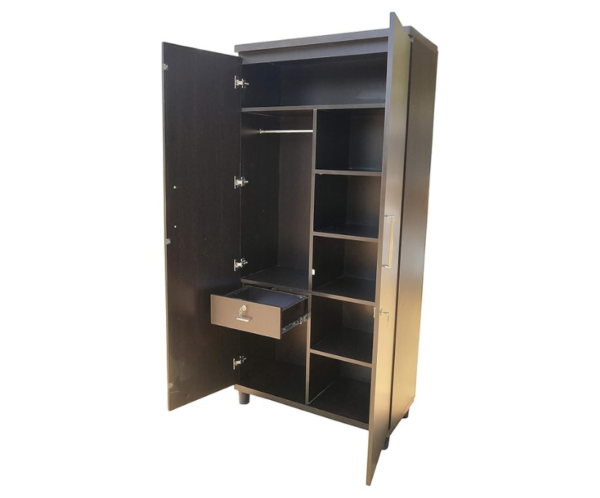 Wooden Almirah Cabinet Wardrobe with Mirror, Drawers & Double Doors