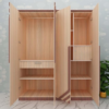 Premium Four Door Wardrobe Light Brown Particle Board Machine Finished