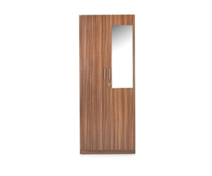 Double Door Wardrobe with Mirror | Suede Matte Finish | Indiana Teak