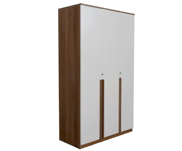 Modular Three Door Wadrobe | White & Cherrypine Walnut