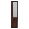 Single Door Wardrobe | Engineered Wood - Walnut Finish