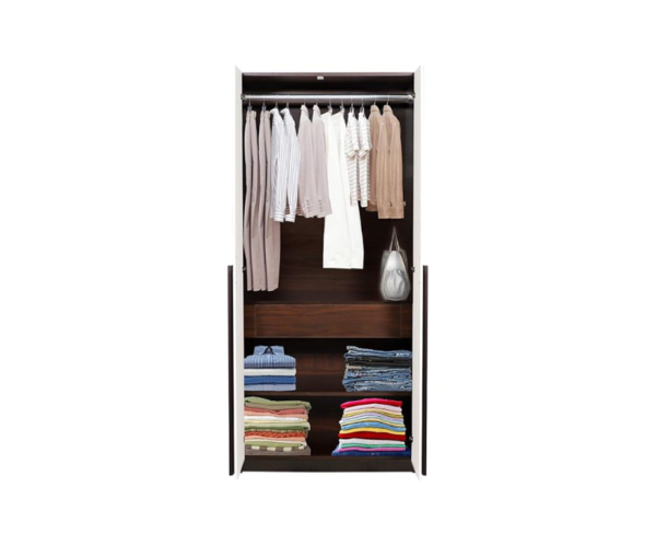 Double Door Deluxe Engineered Wood Wardrobe White