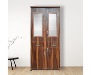 Almirah for Clothes | Study Book | Shelf Kitchen Showcase Engineered Wood | Sheesham Color