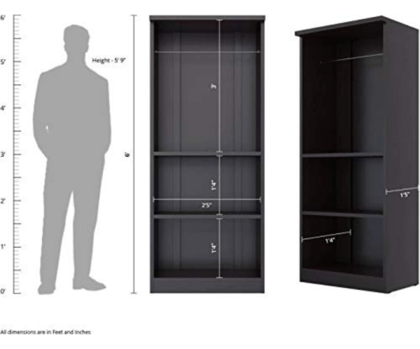 Engineered Wood Double Door Wardrobe | Finish Color - Wenge