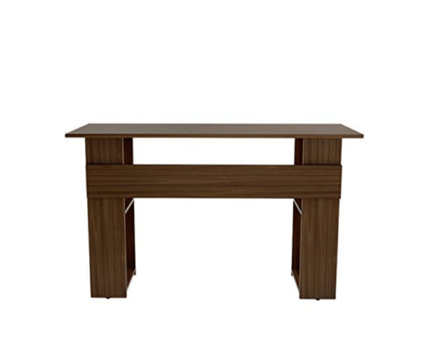 Study Table for Students | Office Desk with Shelf Storage Wooden | Laptop Tables for Home | Walnut Brown Finish