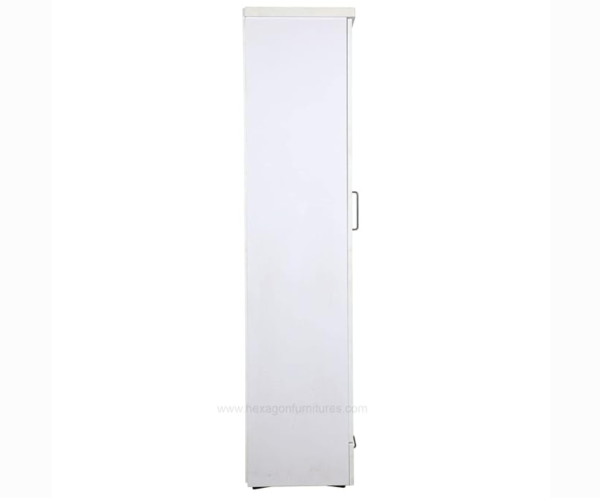 Crystal Engineered Wood Single Door Wardrobe | White