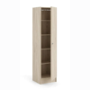 Single Door Wardrobe with Four Shelves in White