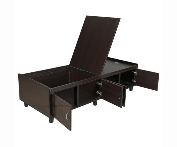 Single Size Bed with Mattress and Box Storage | Dark Brick Texture