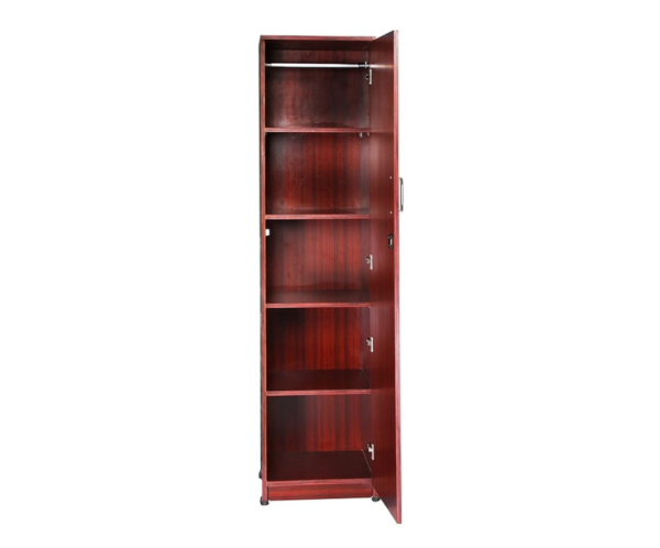 Single Door Engineered Wood Wardrobe in Maroon
