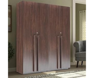 Four Door Wardrobe Without Drawer & Without Mirror | Walnut