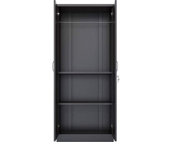 Engineered Wood Double Door Wardrobe | Finish Color - Wenge