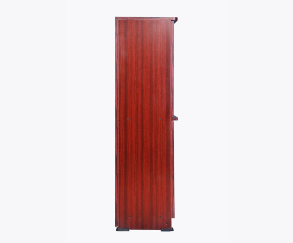 Four feet Matte Multi-Ply Wood Bookcase with Four Door in Maroon Color