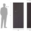 Engineered Wood Double Door Wardrobe | Finish Color - Wenge