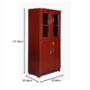 Four feet Matte Multi-Ply Wood Bookcase with Four Door in Maroon Color