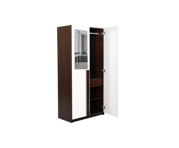 Double Door Deluxe Engineered Wood Wardrobe White