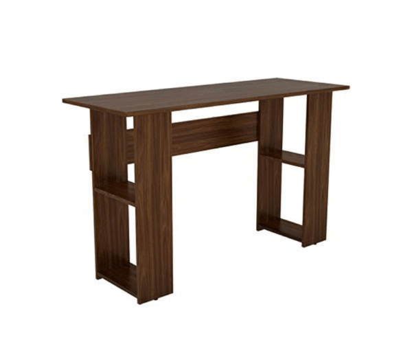 Study Table for Students | Office Desk with Shelf Storage Wooden | Laptop Tables for Home | Walnut Brown Finish