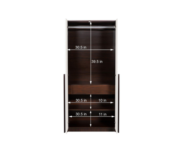 Double Door Deluxe Engineered Wood Wardrobe White