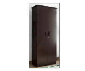 Engineered Wood Double Door Wardrobe | Finish Color - Wenge