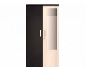 Double Door Wooden Wardrobe with Mirror for Bedroom