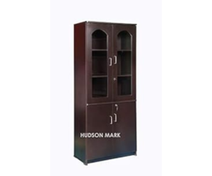 Wooden Book Case Almirah Storage Organizer | Dark Walnut Color