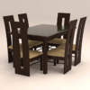 Glass Dinning Set with Six Seater Bodered Designed Chairs