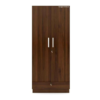 1 Double Door Wardrobe with 5 Shelves and1 Drawer | Brown Texture