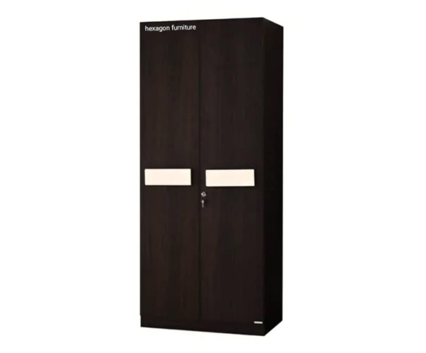 1 Double Door Wardrobe with 7 Shelves and1 Drawer | Dark Brown