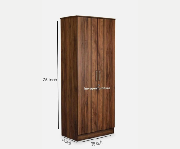 Engineered Wood Double Door Wardrobe Without Mirror | Wood Texture