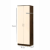 Double Door Wardrobe with 5 Shelves | Brown and Off White