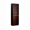 Dark Wooden Texture Double Door Wardrobe with 6 Shelves